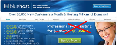 BlueHost Page